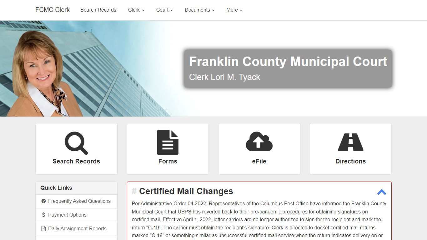 Search Records - Franklin County Municipal Court Clerk